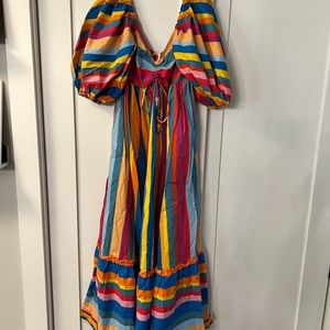 FARM RIO PUFF SLEEVE DRESS